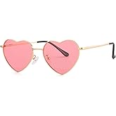 Polarized Heart Shaped Sunglasses for Women Metal Frame Cute Lovely Glasses 100% UV Protection