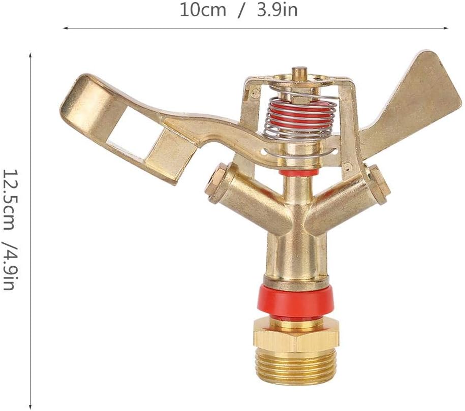 Fdit Rocker Arm Sprinkler G3/4in 25mm Male Thread Zinc Alloy Irrigation Garden Adjustable Rocker Arm Sprinkler Nozzle Spray Head (1PCS) - Image 5