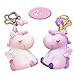 2 Pcs Different Styles Unicorn Keychain Rainbow Key Ring for Party Supplies, Squeaky Toys Game Prizes and Unicorn Themed Party