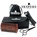 Travers Brands Beard Grooming Kit for Men, Beard & Mustache Growth Grooming & Trimming Gift Set, Black Boar Bristle Beard Brush, Red Sandalwood Beard Comb, Black Trimming Scissors for Styling