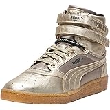Puma Sky Ii Hi Metallic Mens Gold Leather High Top Lace Up Sneakers Shoes