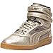 Puma Sky Ii Hi Metallic Mens Gold Leather High Top Lace Up Sneakers Shoes