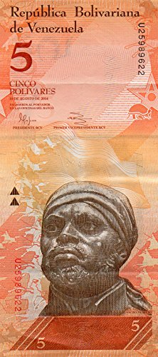 Venezuela Paper Banknotes 5 Bolivares Fuertes