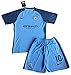 Manchester City 2016-2017 Aguero #10 Kids/Youths Home Soccer Jersey & Shorts Set (7-8 years)