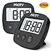 MROTY Digital Electronic Cooking Kitchen Timer Countdown Timer, Clear LCD Display, Volume Adjustment, Clock Function, Retractable Stand & Magnetic Backing Hanging, Fridge Kitchen Timer (2 Pack)