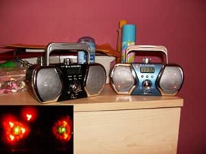 Amazon.com: One Mini AM/FM Boom Box with LCD Alarm Clock and Disco