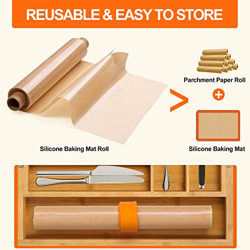 Silicone Baking Mat Roll 12IN x 10FT Non Stick Heat Resistant Food Grade Baking Mats, No Slip