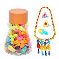 YOOMUN 100pcs Pop Beads Children Cordless Snap Together Toy Jewelry Necklace Ring Bracelet Kids Making Kit Craft Gift for Girl