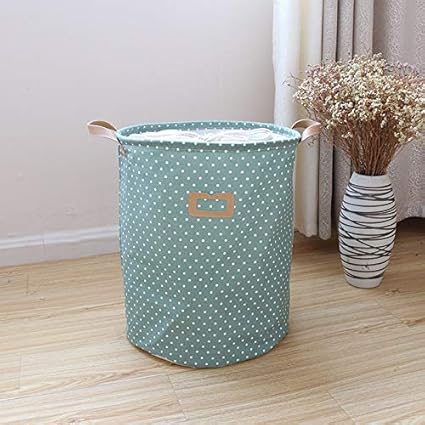 Mianbao Canasta De Lavandería Cerrada Plegable De Algodón Y Lino, Cubo
