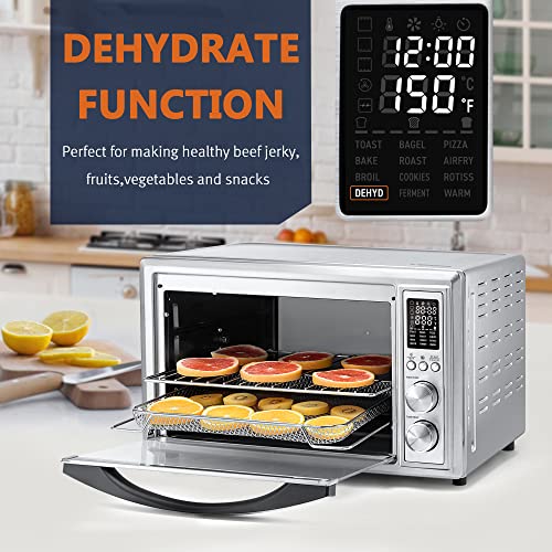 CROWNFUL Air Fryer Toaster Oven, 32 Quart Convection Roaster with