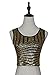 Anna-Kaci Womens Sparkle Stripe Front Sequin Slim Fit Cropped Vest Tank Tops,