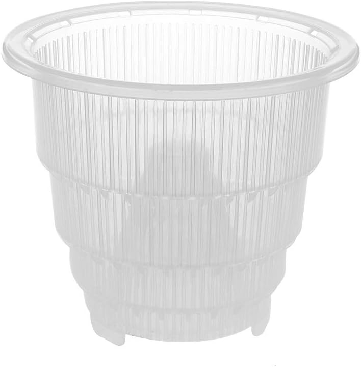 JunYe Mesh Pot Plastic Clear Orchid Flower Container Planter Home Gardening Decoration - 12cm