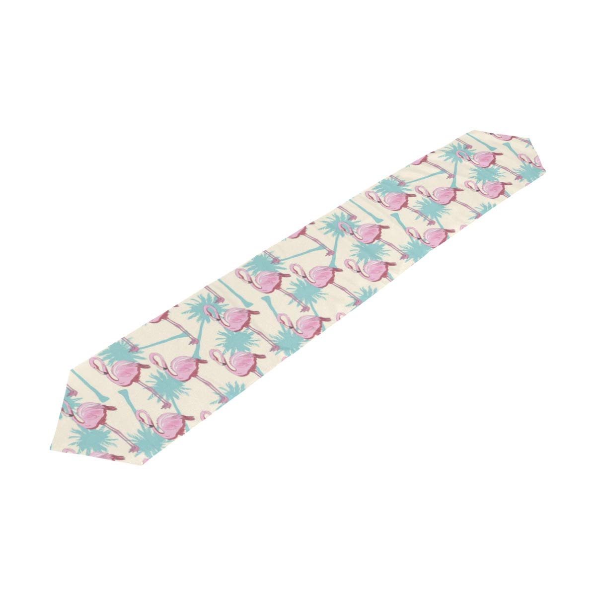 Amazon Com Tropical Palm Pink Flamingo Print Yellow Table Runner