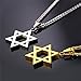 U7 Jewish Jewelry Megan Star of David Pendant Necklace 18K Gold Israel Necklace, Rope or Leather Chain, Length 22