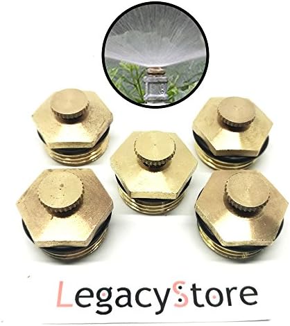 LegacyStore 5pcs 1/2 Inch Brass Atomization Spray Nozzle Garden Greenhouse Cooling Misting Sprinkler Head