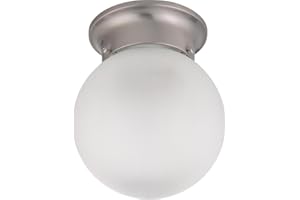 Nuvo Lighting 60/3249 Brushed Nickel 6-Inch Flush Ball with Frosted Glass