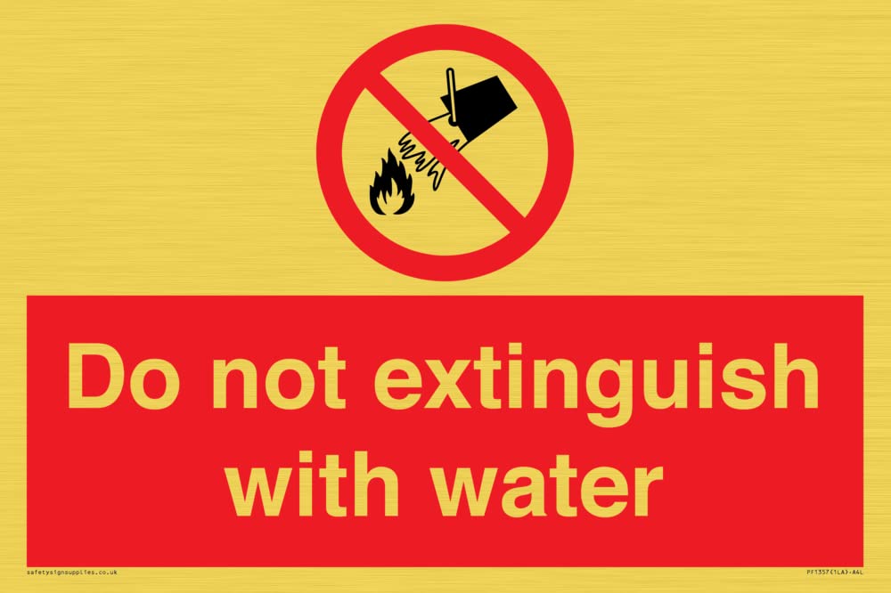 Do not extinguish with water Sign - 300x200mm - A4L