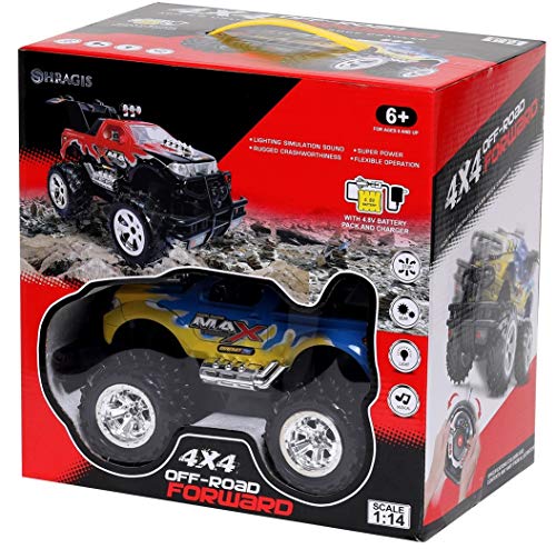 Remote Control Car for Boys and Girls, Rechargeable, Powerful Sound and Motion Sensor Steering Wheel Remote, Hobby Toy Race Car. RC monster truck, Electric Jeep for Kids and Adults, Best Gift. yellow - Thumbnail 2