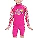 TFJH E Girls Swimsuit UPF 50+ UV Two Piece Long Sleeve Swimwear Rash Guard Sets 3-12Y