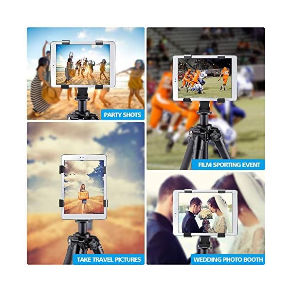 ipow Universal Tablet Stativ Halterung Halter Clip Mount Adapter kompatibel mit Selfie Stick Stange Kamera Stativ Tri-pod, Inklusive 1/4" Schraubenkopf für Meisten 4.8-7.8 Zoll Tablet – Bild 7