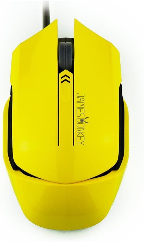 IRETER - Ergonomic Wired Optical Gaming Mouse Mice with 6 Buttons Adjustable 2000 DPI Gaming Mouse for PC Laptop Gamer Yellow color
