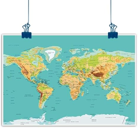 Mappa Del Mondo Che Si Illumina Al Tramonto Cartina Geografica Continenti E Paesi Immagine Di Cartografia