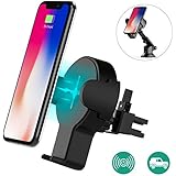 Wireless Car Charger, Auckly Qi Fast Wireless Car Charger Air Vent Car Mount and Suction Cup Mount for Samsung Galaxy S8 Plus S8 S7 S7 Edge Note 5, Standard Charger for iPhone X,iPhone 8/ 8 Plus