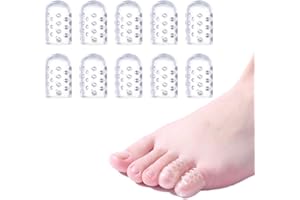 hoehew Silicone Anti-Friction Toe Protector, 2024 New Silicone Little Toe Sleeves Gel Toe Protectors Women with Airflow Orifice Breathable Toe Separators (10pc)