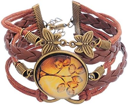 Sharefashion the Infinity Symbol Butterfly Tree Wax Wire Woven Bracelet Rope 19cm