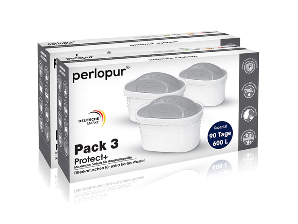 PearlCo Protect+ unimax - 6 Pack Water Filter Cartridges (Compatible with Brita® Maxtra®)