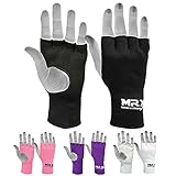 Muay Thai Boxing Inner Gloves Protective Hand Wrap MMA Fist (Black, Medium)