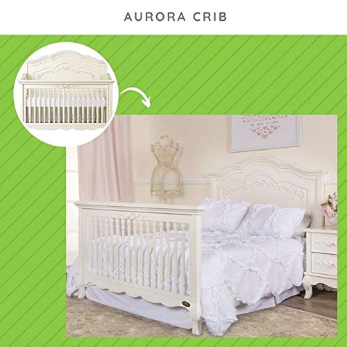 Full Size Conversion Kit Bed Rails for Evolur Cribs (Ivory Lace/Fair