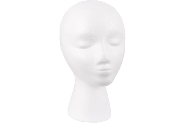 MapofBeauty Styrofoam Wig Mannequin Head Halloween DIY Stand Wig Head,White | Female,Display Hats,Hair,Glasses,Foam