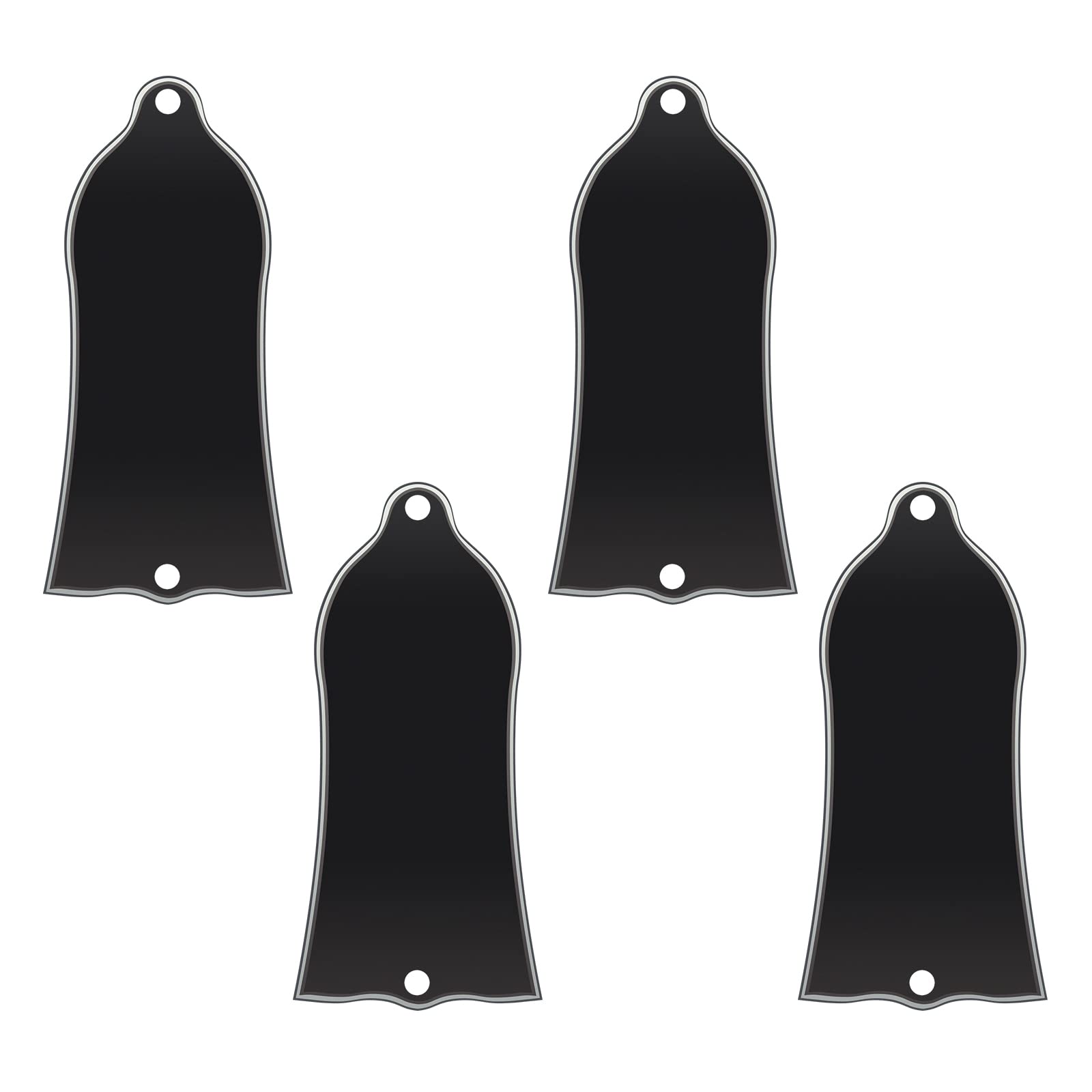 The Lord of the Tools 4PCS 3 Ply Bell Shaped Guitar Truss Rod Cover Plate 2 Holes for Most Guitars and Bass Replacement Accessory No Screws Center Hole Distance 52mm