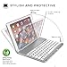 COOPER NOTEKEE F8S keyboard case compatible with Apple iPad Air 1 | Wireless Clamshell Cover with Keyboard Backlit | 7 Color LED Backlight, 60HR Battery, Hotkeys, Sleep/Wake A1474 A1475 A1476 (Silver)