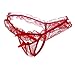 FasiCat Womens Thongs Lace Pearl G-Strings Sexy Panties Underwear for Women Red