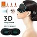 Smartmago 3D-Contoured Sleep Mask with Earplugs, Adjustable Eye Masks for Sleeping, Lightweight and Comfortable, Best Eyeshades for Travel, Shift Work, Naps, Night Blindfold(4th Generation)