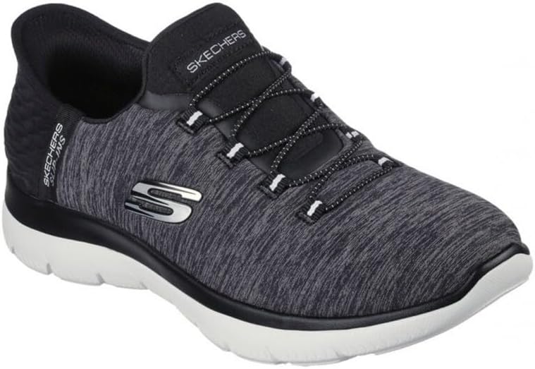 Mujer Summits Dazzling Haze Slip-In Entrenador, Black Mesh/White Trim, 40.5 EU Large