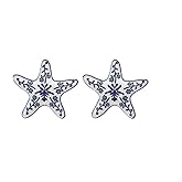 Starfish Earrings Studs Blue White Starfish Earrings for Women Chunky Sea Star Stud Earring Dainty Beach Summer Jewelry