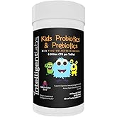 Intelligent Labs Kids/Children Probiotics 6 Billion CFU with Prebiotics, PHGG & FOS, Once-Daily Chewable, Great Taste, 10x Effectiveness, 60-Day Supply, Third-Party Verified