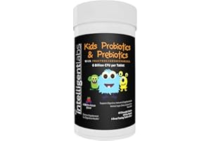 Intelligent Labs 6 Billion CFU Kids/Children's Probiotics with Prebiotics, Sunfiber and FOS, for 10x More Effectiveness, One A Day Great Taste Chewable Probiotic, 60-Day Supply, Third-Party Verified