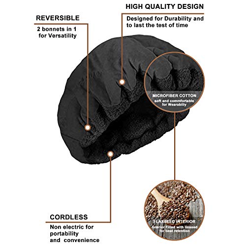 Deep Conditioning Thermal Heat Cap - Disposable Shower Caps, Curly Girl Method, Steaming Haircare Therapy, Oil Treatments, Hair Mask Therapy, Soft, Plush Cotton, Stretchy Nylon, Safe Microwave Cap