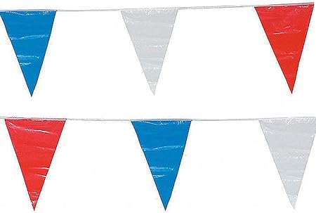 Amazon Com 200 Pennant Flag Banners Red White Blue Patriotic