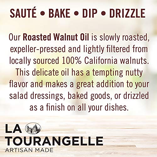 LA TOURANGELLE, ROASTED WALNUT OIL, PLANT-BASED SOURCE OF OMEGA-3 FATTY ACID, COOKING, BAKING, & BEAUTY, 25.4 FL OZ