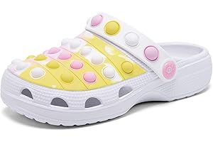 Engtoy Kids Clogs Boys Girls Garden Shoes Slip on Kids Slides Sandals Funny Lightweight Beach Slippers