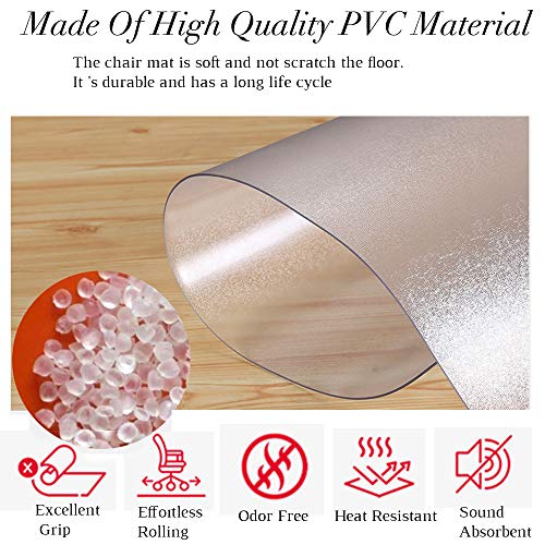 BigTron Office Desk Chair Mat for Hard Wood Floor PVC Matte, Transparent Sturdy Chair Mat, Only for Hardwood Floor, Immediately Flat Out of Box, 36\