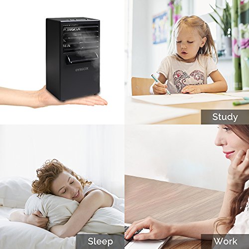 Portable Air Conditioner Fan, OYRGCIK Mini Air Conditioning Fan Personal Space Air Cooler Misting Fan Small Evaporative Desktop Fan Air Circulator Purifier Humidifier for Office Dorm Nightstand, Black