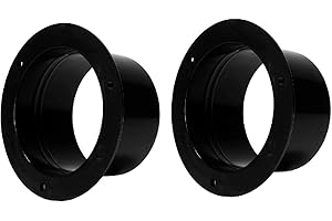 ALLVENT Duct Connector Flange 3" Black Plastic Straight Dryer Vent Wall Plate Wall Trim Pipe Collar for HVAC Ducting 2PCS(75mm)