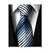 MINDENG Tie Two Tone Necktie Navy Knot Royal Blue/White Stripes Tie Men Neck Tie