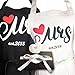 Aprons Gift Set with His and Hers Aprons,Heart-Shaped Ring Dish,Mr. and Mrs. Est. 2018 Kitchen Cooking Set with Gift Box, Funny Cooking Bibs for Wedding Marriage Newlyweds(Set of 2) (Heart)